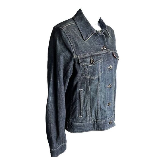 Levi's Jacket Women's Long Sleeve Button Down Trucker Denim Blue Size Small - Picture 2 of 9
